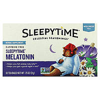 Травяной чай Celestial Seasonings, Wellness Tea, Sleepytime Melatonin Tea, Caffeine Free, 18 Tea Bags, 0.75 oz