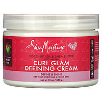 Крем для волос SheaMoisture, Curl Glam Defining Cream, Dry Wavy, Curly Hair, Coconut Oil & Shea Butter w/