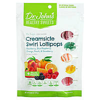 Леденцы Dr. John's Healthy Sweets, Creamsicle Swirl Lollipops, + Fiber & Vitamin C, Blackberry, Blue