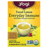 Лікувальні чаї Yogi Tea, Sweet Lemon Everyday Immune, Caffeine Free, 16 Tea Bags, 1.12 oz (32 g) Each, оригінал. Доставка від 14