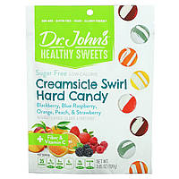 Леденцы Dr. John's Healthy Sweets, Creamsicle Swirl Hard Candy, + Fiber & Vitamin C, Sugar Free, 3.85 oz (109