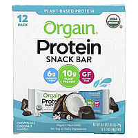 Батончики для перекуса Orgain, Protein Snack Balton, шоколад и кокосовый орех, 12 баров по 40 г (14,41 унции)