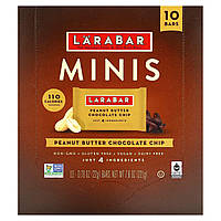 Батончики для перекусу Larabar, Minis, Peanut Butter Chocolate Chip, 10 Bars, 0.78 oz (22 g) Each, оригінал. Доставка від 14 днів