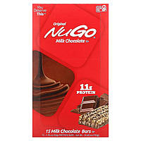 Батончики для перекуса NuGo Nutrition, Original Bar, Milk Chocolate, 15 Bars, 1.76 oz (50 g) Each Доставка від