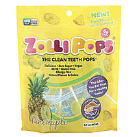 Леденцы Zollipops, The Clean Teeth Pops, Pineapple, 3.1 oz Доставка від 14 днів - Оригинал