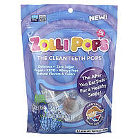 Леденцы Zollipops, The Clean Teeth Pops, Grape + Blue Raspberry, Approx. 23-25 pops, 5.2 oz Доставка від 14