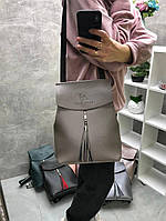 Женский стильный вместительный рюкзак Lady Bags можно носить как сумку через плечо цвет капучино