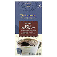 Лечебные чаи Teeccino, Prebiotic Herbal Tea, Dark Chocolate, Caffeine Free, 25 Tea Bags, 5.3 oz (150 g)