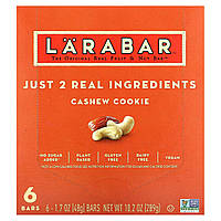 Питательные батончики Larabar, The Original Real Fruit & Nut Bar, Cashew Cookie, 6 Bars, 1.7 oz (48 g) Each