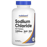 Соль Nutricost, Sodium Chloride, 1,000 mg, 240 Tablets Доставка від 14 днів - Оригинал