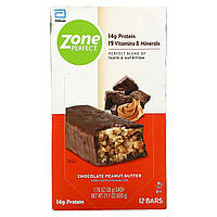Питательные батончики ZonePerfect, Nutrition Bar, Chocolate Peanut Butter, 12 Bars, 1.76 oz (50 g) Each