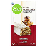 Питательные батончики ZonePerfect, Food Bars, Cinnamon Bun, 12 баров, 176 унций (50 г) каждый Доставка від 14