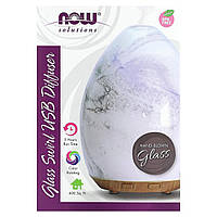 Дифузори NOW Foods, Solutions, Glass Swirl USB Oil Diffuser, 1 Diffuser, оригінал. Доставка від 14 днів