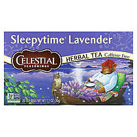 Лікувальні чаї Celestial Seasonings, Herbal Tea, Sleepytime Lavender, Caffeine Free , 20 Tea Bags, 1.1 oz (30 g), оригінал.