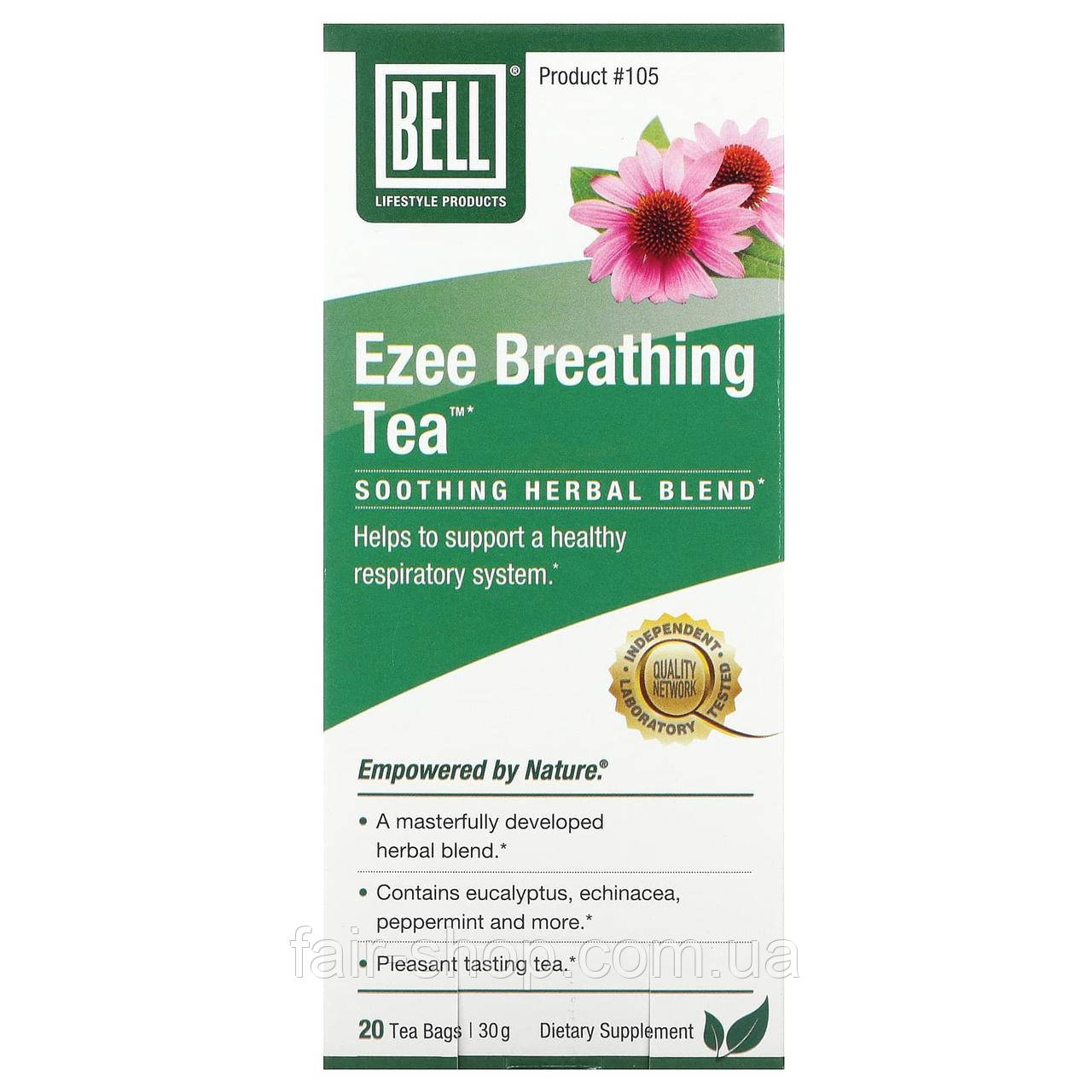 Лікувальні чаї Bell Lifestyle, Ezee Breathing Tea, Soothing Herbal Blend, 20 Tea Bags, 1.5 g Each, оригінал. Доставка з США/ЄС, фото 1