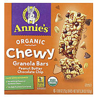 Батончики с гранолой Annie's Homegrown, Organic Chewy Granola Bar, Peanut Butter Chocolate Chip, 6 Bars, 0.89