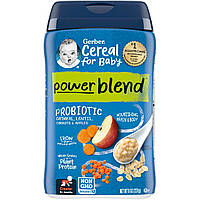 Горячее зерновое питание для малышей Gerber, Powerblend Cereal for Baby, Probiotic Oatmeal, Lentil, Carrots &