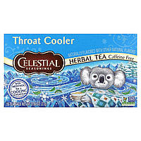 Лечебные чаи Celestial Seasonings, Herbal Tea, Throat Cooler, Caffeine Free, 16 Tea Bags, 0.96 oz (27 g)