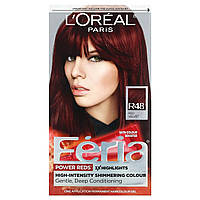 Стойкая краска Feria, Power Reds, Shimmering Color с высоким содержанием, R48 Red Velvet, 1 Применение