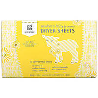 Grab Green, Newborn Baby Dryer Sheets, 0-4 Months, Calming Chamomile, 40 Sheets Доставка від 14 днів -