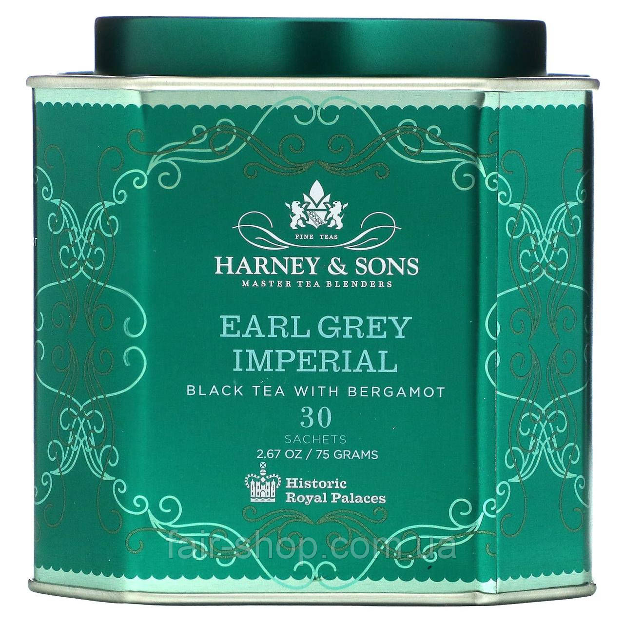 Чорний чай Harney & Sons, Earl Grey Imperial, Black Tea with Bergamot, 30 Sachets, 2.67 oz (75 g), оригінал. Доставка з США/ЄС, фото 1