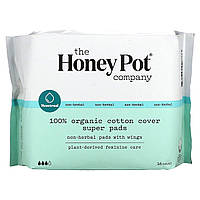 Гигиенические прокладки The Honey Pot Company, Non-Herbal Pads with Wings, Organic Super, 16 Count Доставка