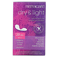 Гигиенические прокладки Natracare, Dry & Light, Organic Cotton Cover, Slim, 20 Pads Доставка від 14 днів -