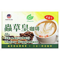 Растворимый кофе Longreen Corporation, 4 in 1 Cordyceps Coffee, 10 Sachets, 6.4 oz (182 g) Доставка від 14