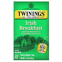 Черный чай Twinings, Pure Black Tea, Irish Breakfast, 20 Tea Bags, 1.41 oz (40 g) Доставка від 14 днів -