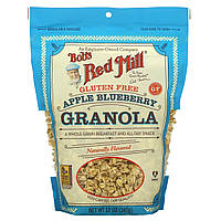 Горячие каши Bob's Red Mill, Gluten Free Granola, Apple Blueberry, 12 oz (340 g) Доставка від 14 днів -