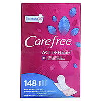 Гигиенические прокладки Carefree, Acti-Fresh, Daily Liners, Regular, Unscented, 148 Liners Доставка від 14