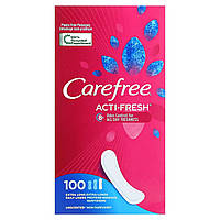 Гигиенические прокладки Carefree, Acti-Fresh, Daily Liners, Extra Long, Unscented, 100 Liners Доставка від 14