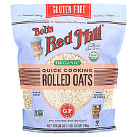 Горячие каши Bob's Red Mill, Organic Quick Cooking Rolled Oats, 1 lb 12 oz (794 g) Доставка від 14 днів -