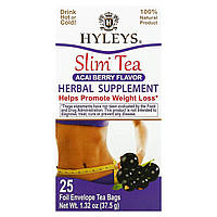 Фруктовий чай Hyleys Tea, Slim Tea, Acai Berry, 25 Foil Envelope Tea Bags, 1.32 oz (37.5 g), оригінал. Доставка від 14 днів