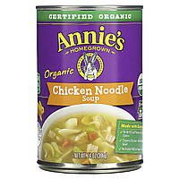 Готовое блюдо Annie's Homegrown, Organic Chicken Noodle Soup, 14 oz (396 g) Доставка від 14 днів - Оригинал