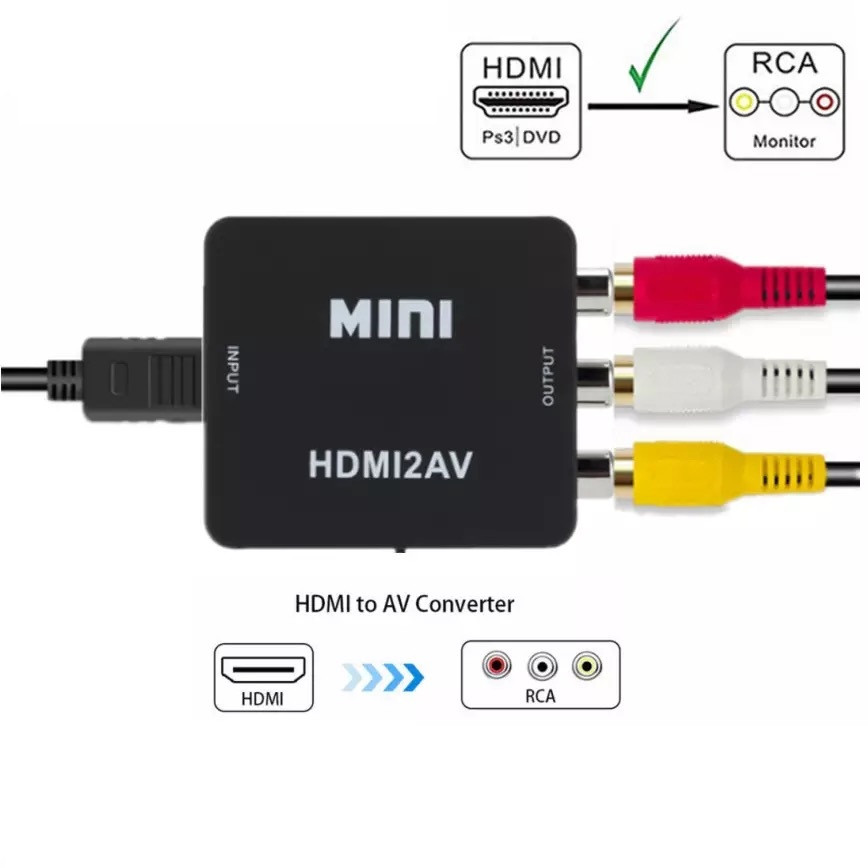 Адаптер HDMI to AV RCA тюльпан перехідник конвертер HDMI2AV, фото 1