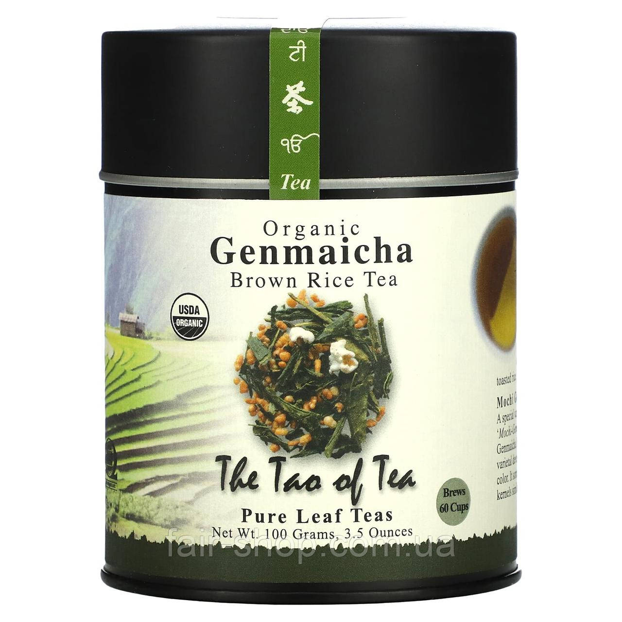 Зелений чай The Tao of Tea, Organic Genmaicha, Brown Rice Tea , 3.5 oz (100 g), оригінал. Доставка з США/ЄС протягом 14 днів, фото 1