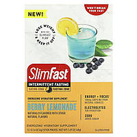 SlimFast, Intermittent Fasting, Energizing Hydration Supplement, Berry Lemonade, 12 Sticks, 0.14 oz (4 g) Each