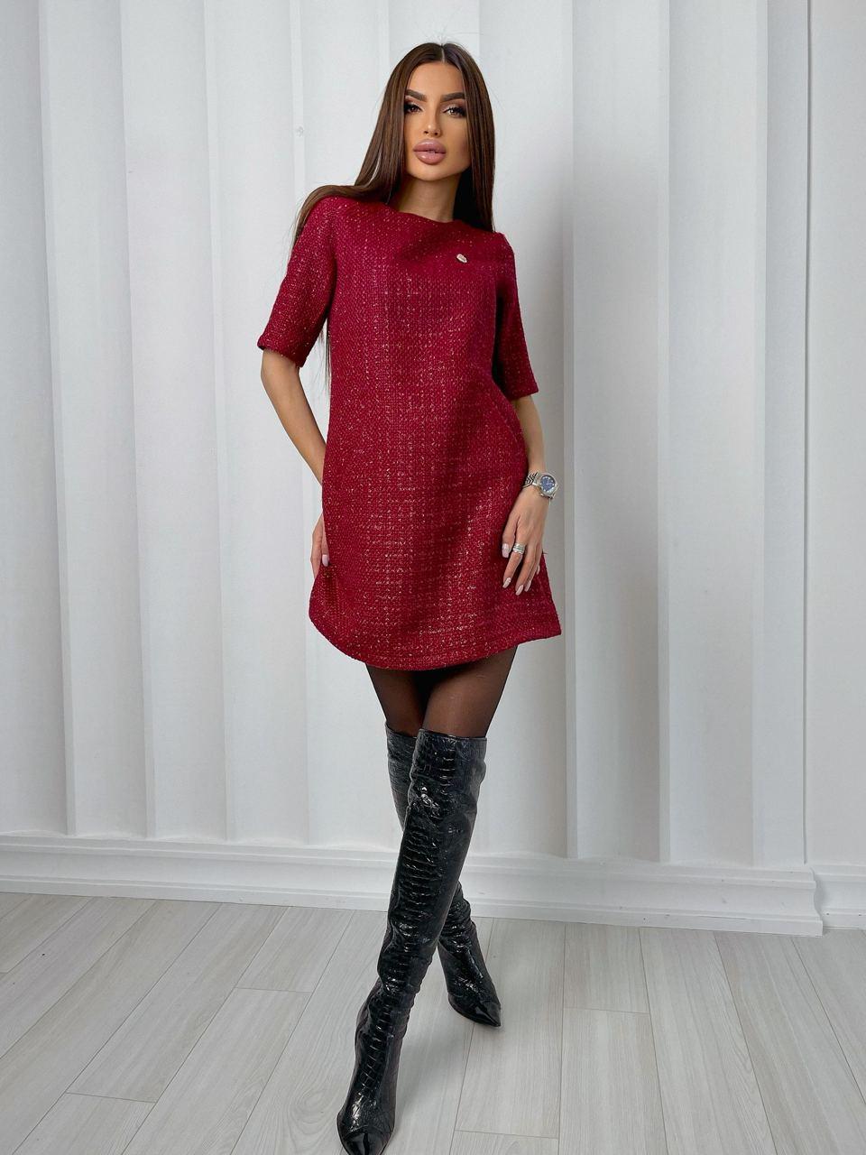 Ошатне коротке плаття трапеція з люрексом