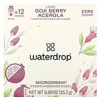 Waterdrop, Microdrink, Love, Goji Berry Acerola, 12 Cubes, 0.89 oz (25.2 g) Доставка від 14 днів - Оригинал