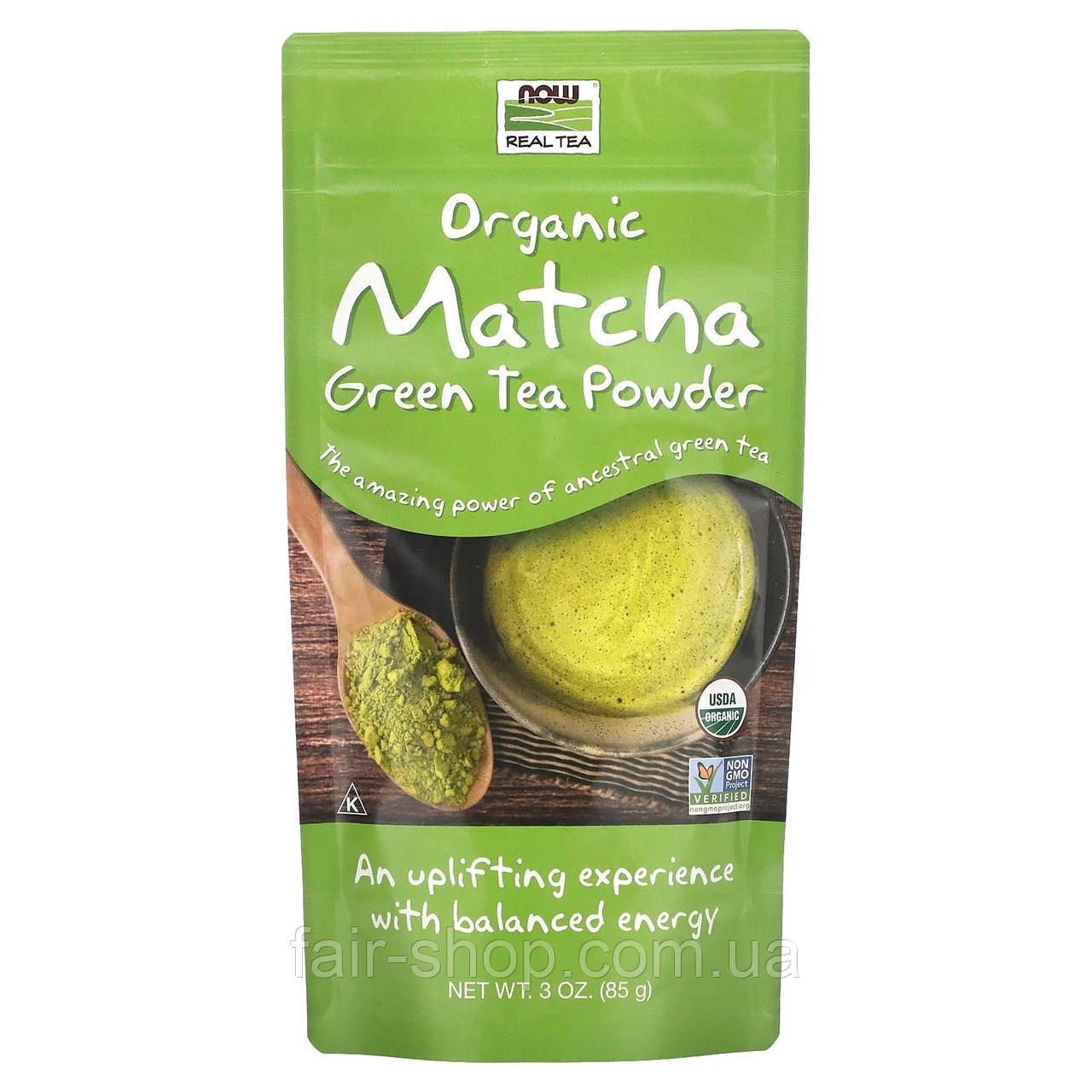 Чай матча NOW Foods, Real Tea, Organic Matcha Green Tea Powder, 3 oz (85 g), оригінал. Доставка з США/ЄС протягом 14 днів, фото 1