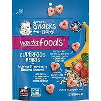 Детские снеки Gerber, Snacks for Baby, Wonder Foods, Puffed Multigrain Snack, Superfood Hearts, 10+ Months,