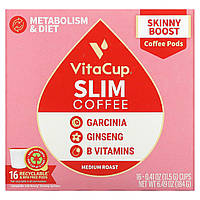 Кофе средней степени обжарки VitaCup, Slim Coffee, Medium Roast, 16 Cups, 0.41 oz (11.5 g) Each Доставка від