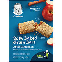 Детские снеки Gerber, Soft Baked Grain Bars, 12+ Months, Apple Cinnamon, 8 Individually Wrapped Bars, 0.68 oz