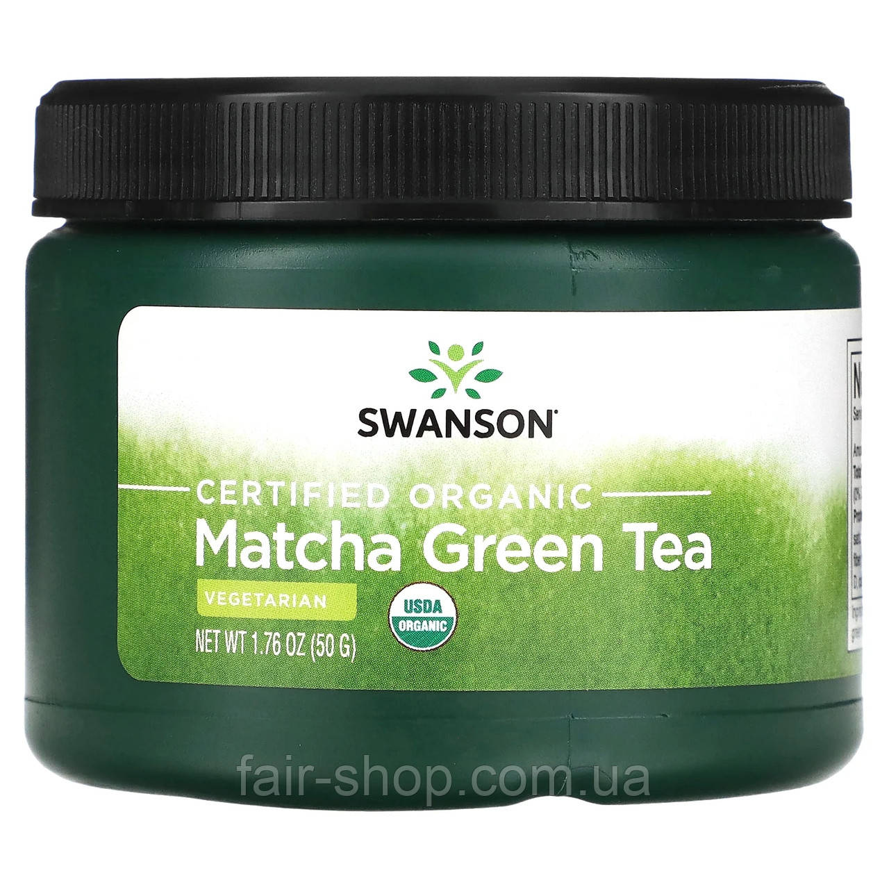 Чай матча Swanson, Certified Organic Matcha Green Tea, 1.76 oz (50 g), оригінал. Доставка з США/ЄС протягом 14 днів, фото 1