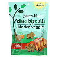 Детские снеки Beech-Nut, Dino Biscuits with Hidden Veggies, Pumpkin & Cinnamon, 5 oz (142 g) Доставка від 14