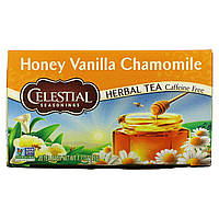 Чай з ромашкою Celestial Seasonings, Herbal Tea, Honey Vanilla Chamomile, Caffeine Free, 20 Tea Bags, 1.7 oz (47 g), оригінал.