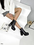 Жіночі ботильйони на платформі та підборах із квадратним носком на стійкому підборі 8562, фото 5
