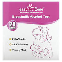 Тест на беременность Easy@Home, Breastmilk Alcohol Test, 20 Tests Доставка від 14 днів - Оригинал