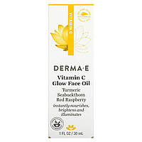 Олія для обличчя DERMA E, Vitamin C Glow Face Oil, 1 fl oz (30 ml), оригінал. Доставка від 14 днів